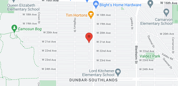 map of 3635 W 21ST AVENUE